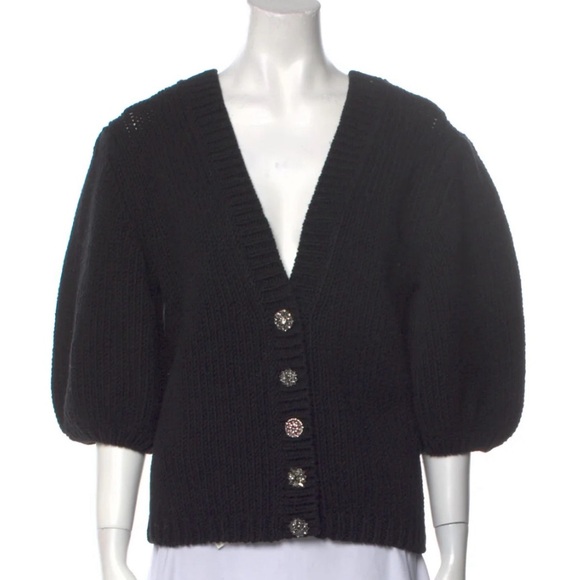 ba&sh cardigan with embellished buttons, black, size XS - Picture 1 of 8